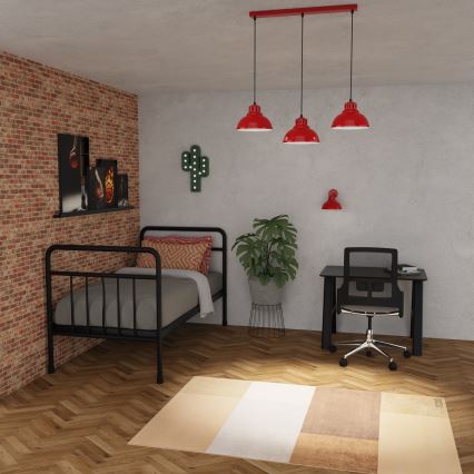 Kattokruunu johdossa SVEN 3xE27/15W/230V punainen