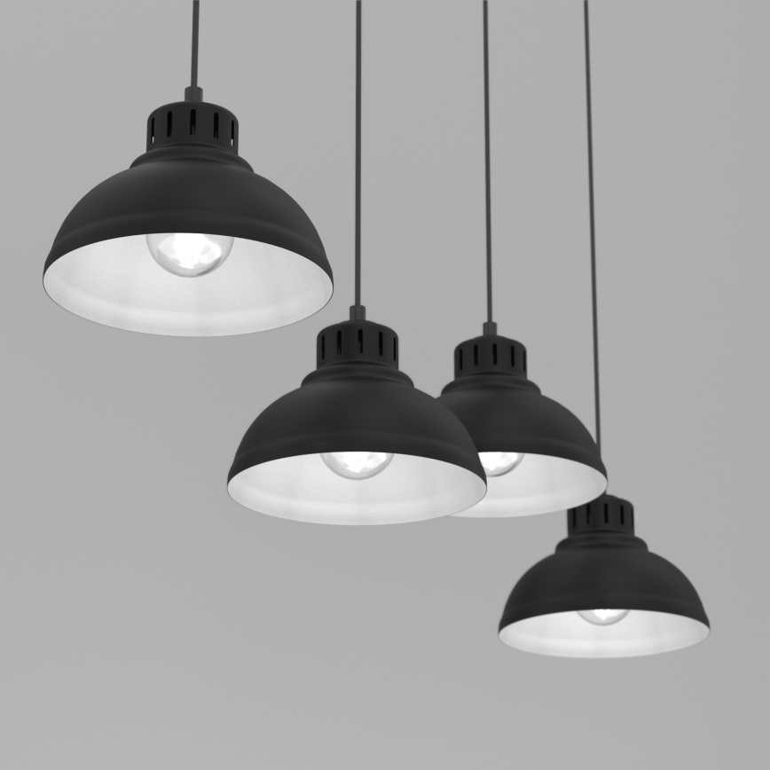 Kattokruunu johdossa SVEN 4xE27/15W/230V musta