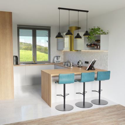 Kattokruunu johdossa SVEN 4xE27/15W/230V musta/kultainen