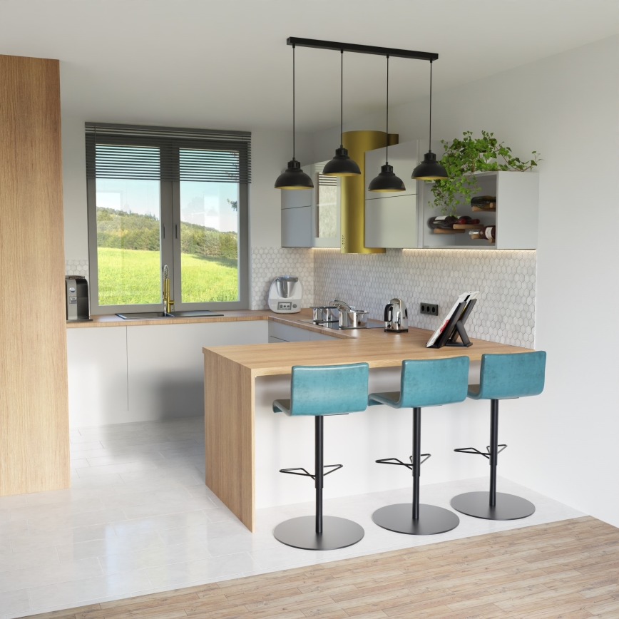 Kattokruunu johdossa SVEN 4xE27/15W/230V musta/kultainen