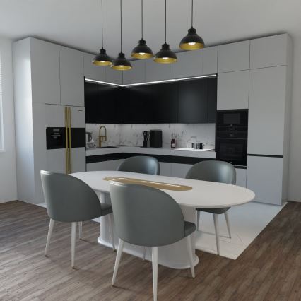 Kattokruunu johdossa SVEN 5xE27/15W/230V musta/kultainen