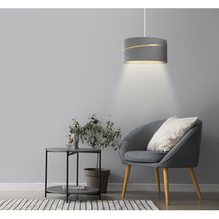 Kattokruunu johdossa SWING 1xE27/60W/230V harmaa/kulta