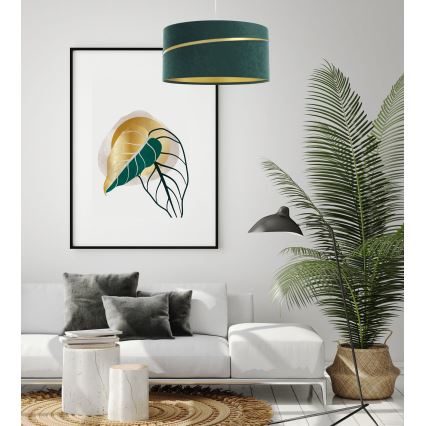 Kattokruunu johdossa SWING 1xE27/60W/230V vihreä/kulta