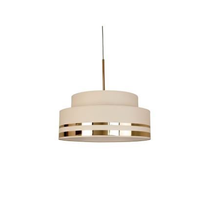 Kattokruunu johdossa TAMI 1xE27/60W/230V halkaisija 40 cm beige/kulta