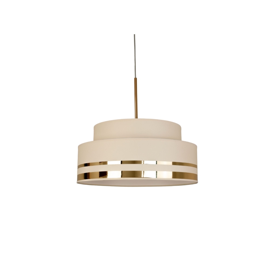 Kattokruunu johdossa TAMI 1xE27/60W/230V halkaisija 40 cm beige/kulta