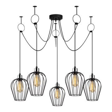 Kattokruunu johdossa TEL 5xE27/40W/230V hämähäkki