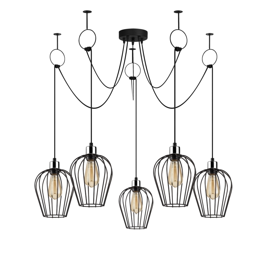 Kattokruunu johdossa TEL 5xE27/40W/230V hämähäkki