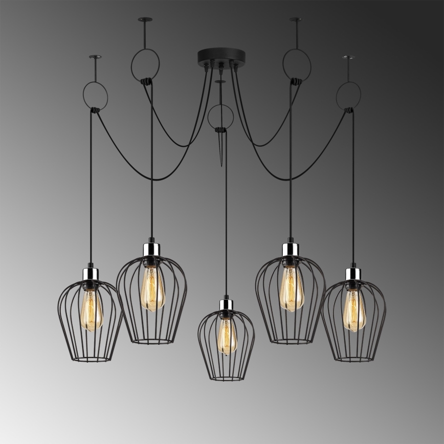 Kattokruunu johdossa TEL 5xE27/40W/230V hämähäkki