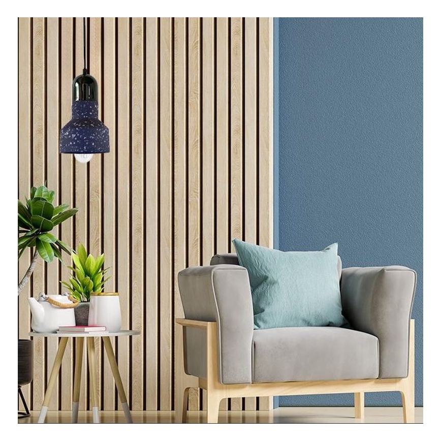 Kattokruunu johdossa TERRAZZO 1xE27/60W/230V halkaisija 12 cm musta