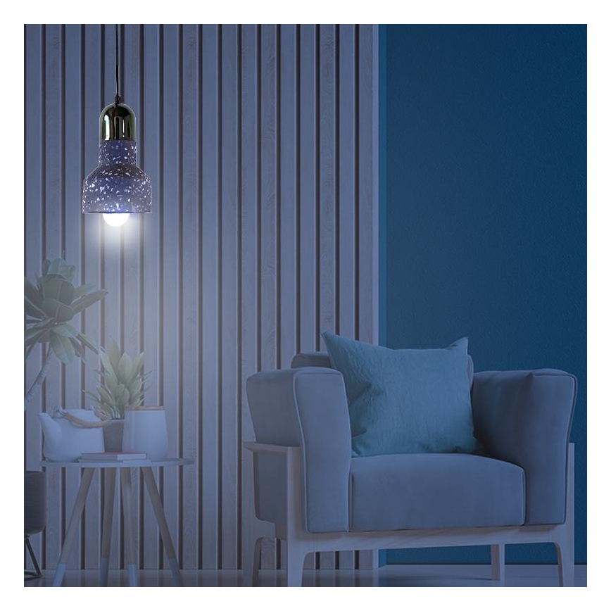 Kattokruunu johdossa TERRAZZO 1xE27/60W/230V halkaisija 12 cm musta