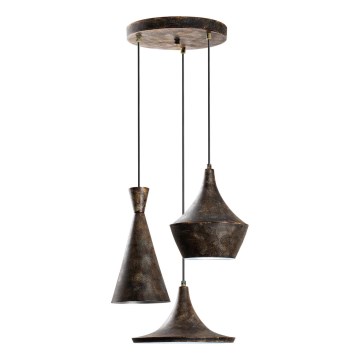 Kattokruunu johdossa TOM 3xE27/40W/230V harmaa