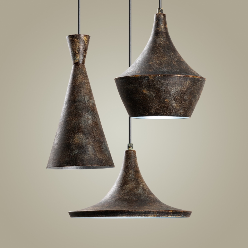 Kattokruunu johdossa TOM 3xE27/40W/230V harmaa