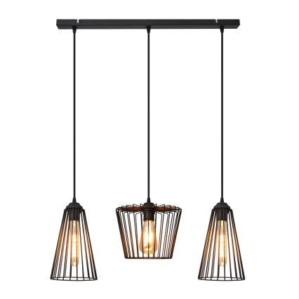 Kattokruunu johdossa TORRI 3xE27/15W/230V musta