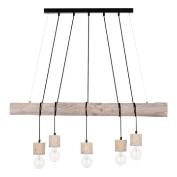 Kattokruunu johdossa TRABO 5xE27/60W/230V mänty