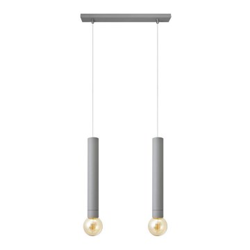 Kattokruunu johdossa TUBA 2xE27/15W/230V harmaa