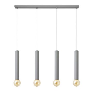 Kattokruunu johdossa TUBA 4xE27/15W/230V harmaa