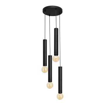 Kattokruunu johdossa TUBA 4xE27/15W/230V musta