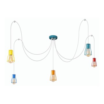 Kattokruunu johdossa TUBE 5xE27/20W/230V hämähäkki