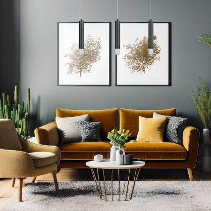 Kattokruunu johdossa TUBI 1xGU10/8W/230V musta