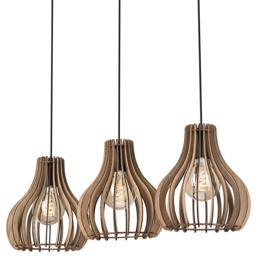 Kattokruunu johdossa TUCCI 3xE27/15W/230V tammi/musta