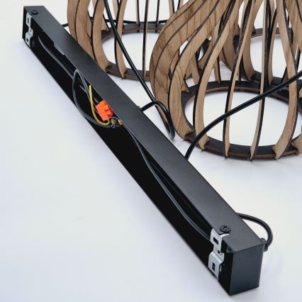 Kattokruunu johdossa TUCCI 3xE27/15W/230V tammi/musta