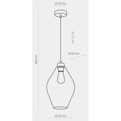 Kattokruunu johdossa TULON 1xE27/60W/230V
