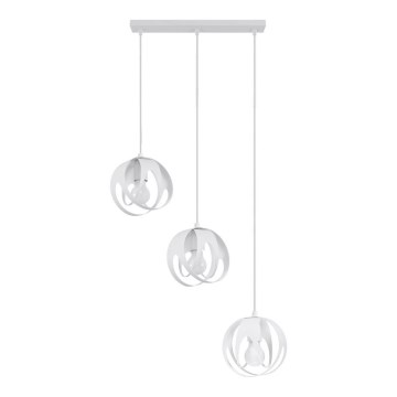 Kattokruunu johdossa TULOS 3xE27/60W/230V valkoinen
