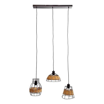 Kattokruunu johdossa TUNIS 4xE27/40W/230V musta/ruskea