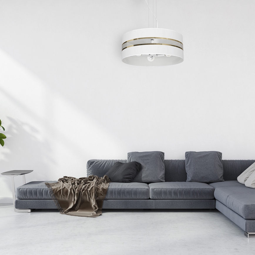 Kattokruunu johdossa ULTIMO 3xE27/60W/230V valkoinen