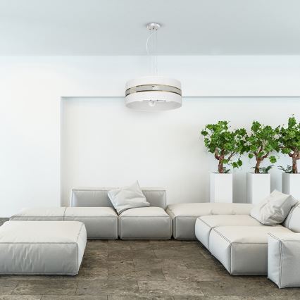 Kattokruunu johdossa ULTIMO 3xE27/60W/230V valkoinen