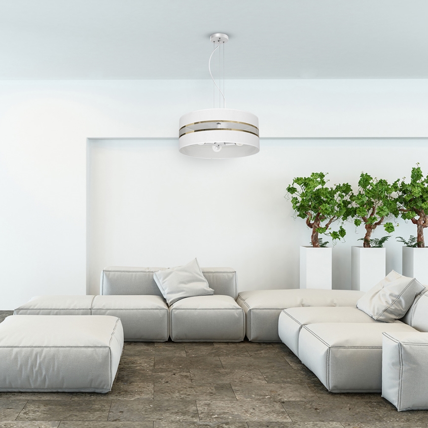 Kattokruunu johdossa ULTIMO 3xE27/60W/230V valkoinen