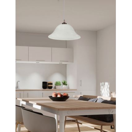 Kattokruunu johdossa VERA 1xE27/60W/230V kupari/valkoinen