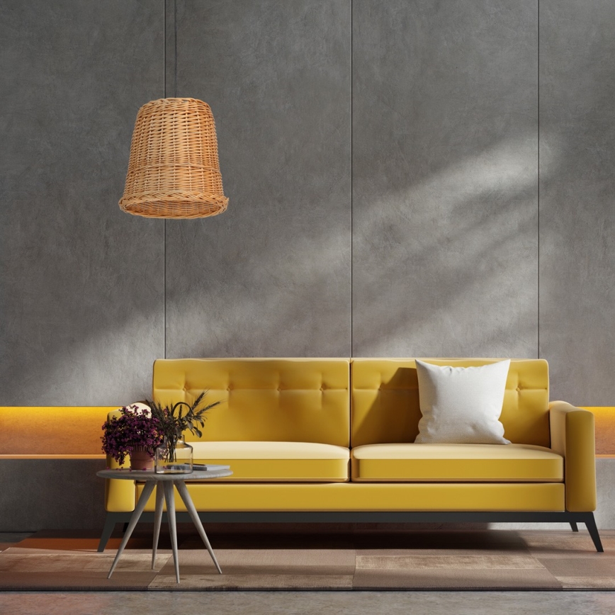 Kattokruunu johdossa VIMINI 1xE27/40W/230V rottinki