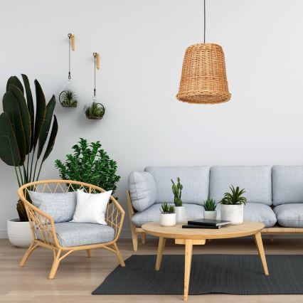 Kattokruunu johdossa VIMINI 1xE27/40W/230V rottinki