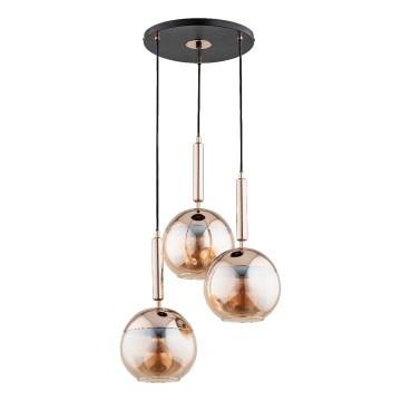 Kattokruunu johdossa VOLDA 3xE27/15W/230V halkaisija 52 cm messinki