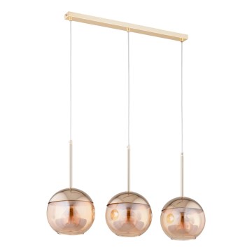 Kattokruunu johdossa VOLDA 3xE27/60W/230V messinki