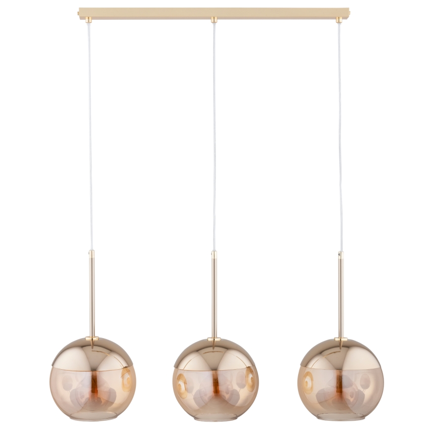 Kattokruunu johdossa VOLDA 3xE27/60W/230V messinki