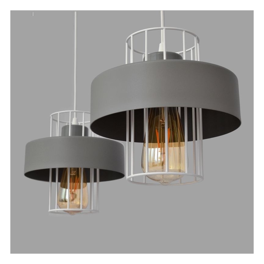 Kattokruunu johdossa VOLTA 2xE27/15W/230V harmaa