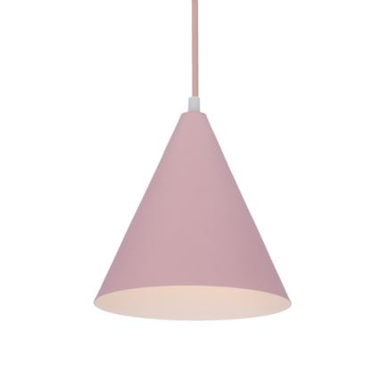 Kattokruunu johdossa VOSS 1xE27/40W/230V vaaleanpunainen/valkoinen