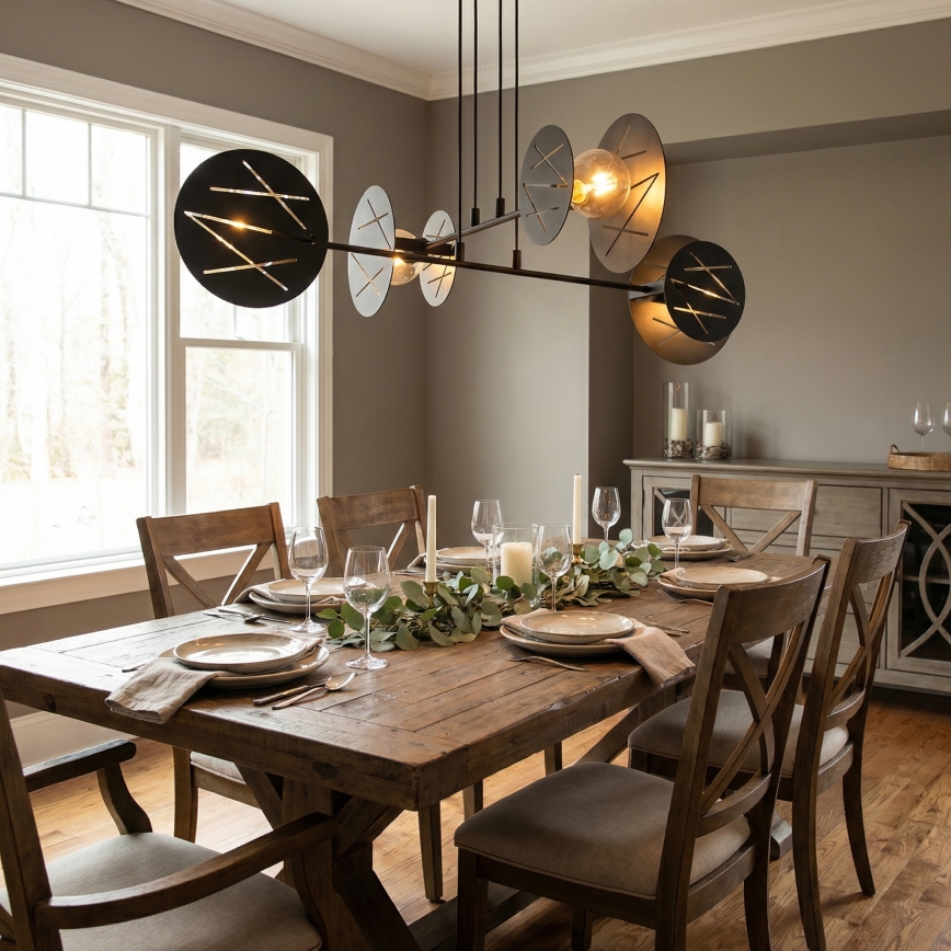 Kattokruunu johdossa XOTIC 4xE27/15W/230V musta