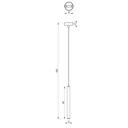 Kattokruunu johdossa YORU 1xG9/8W/230V 30 cm musta