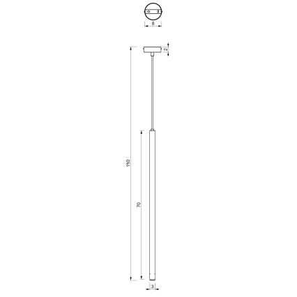 Kattokruunu johdossa YORU 1xG9/8W/230V 70 cm musta