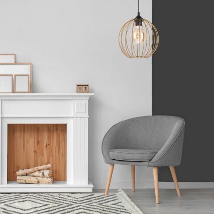 Kattokruunu johdossa ZOYA 1xE27/60W/230V messinki