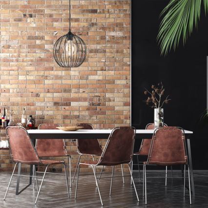 Kattokruunu johdossa ZOYA 1xE27/60W/230V musta