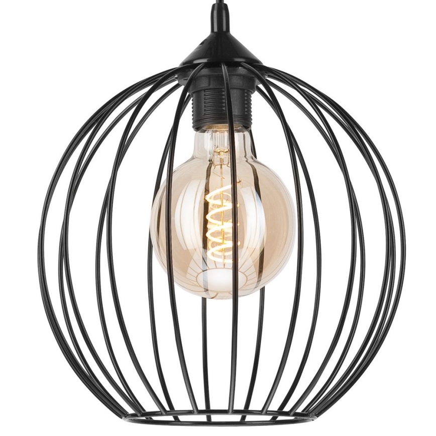 Kattokruunu johdossa ZOYA 1xE27/60W/230V musta