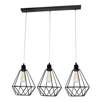 Kattokruunu KARO 3xE27/15W/230V musta