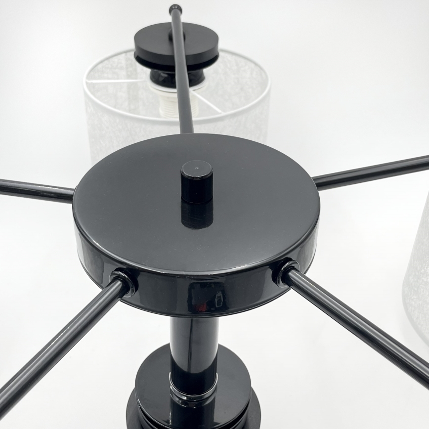 Kattokruunu ketjukiinnityksellä ROSA 5xE27/60W/230V musta/harmaa