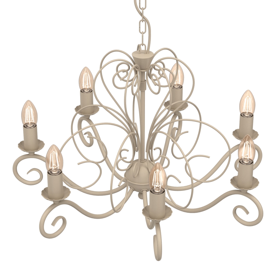 Kattokruunu ketjulla MAURO 7xE14/15W/230V beige
