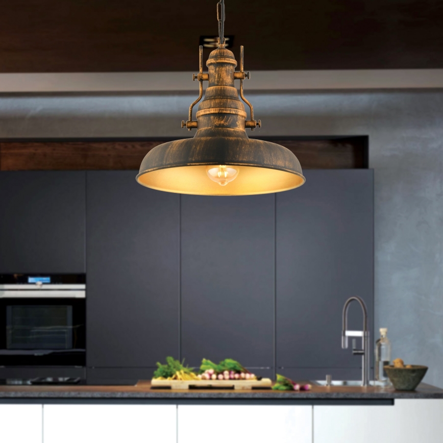 Kattokruunu ketjussa 1xE27/40W/230V pronssi