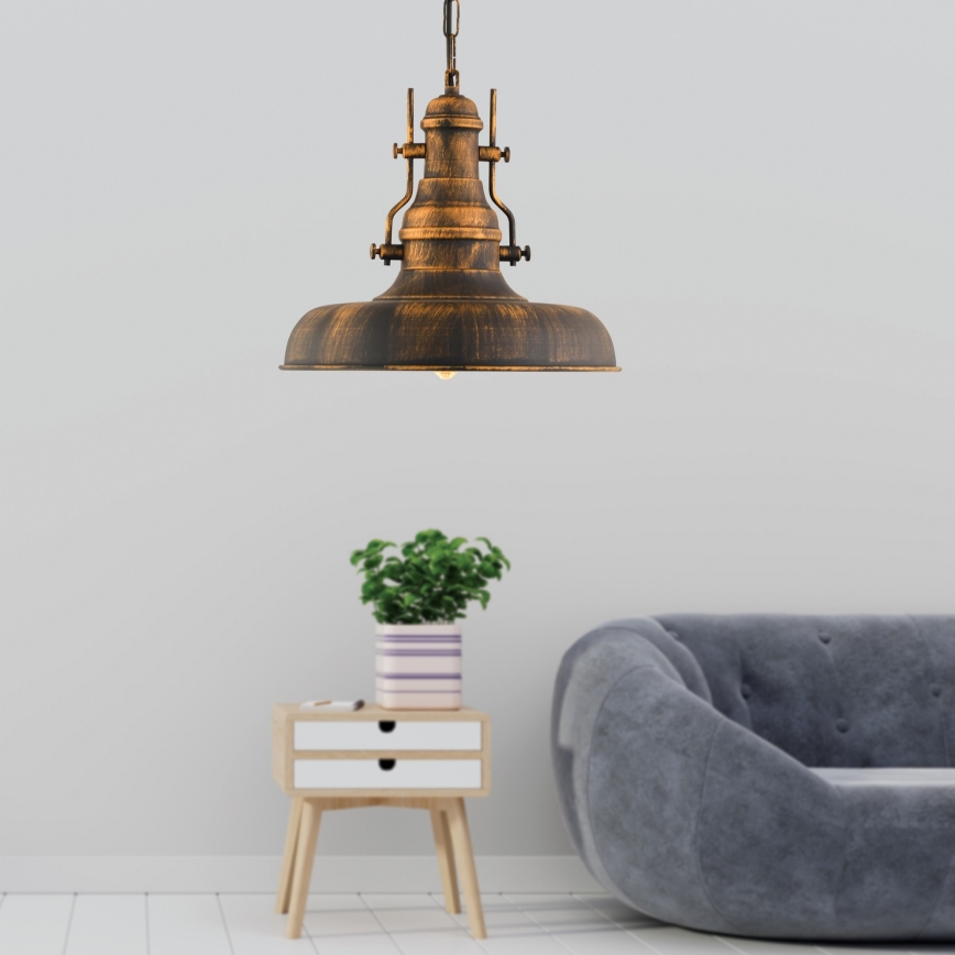 Kattokruunu ketjussa 1xE27/40W/230V pronssi